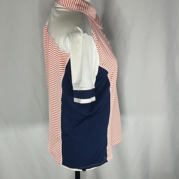 Lole - Orange and Navy Stripes Women's Golf Polo Size Medium - Picture 7 of 12